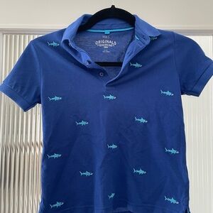 Boys Navy Shark Polo Shirt from UK shop M&S